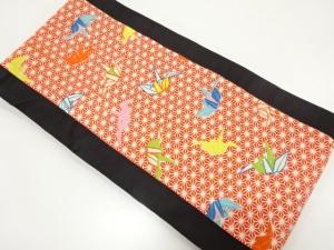 アンティーク　麻の葉に折鶴模様子供帯（材料）